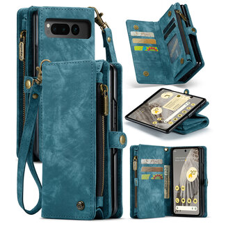 CaseMe CaseMe - Telefoonhoesje geschikt voor Google Pixel Fold - 2 in 1 Book Case en Back Cover - Blauw