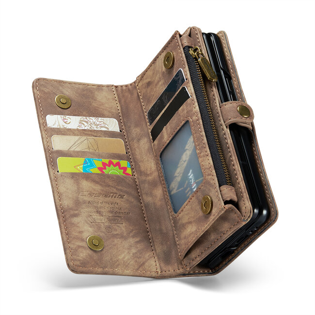 CaseMe - Telefoonhoesje geschikt voor Google Pixel Fold - 2 in 1 Book Case en Back Cover - Bruin