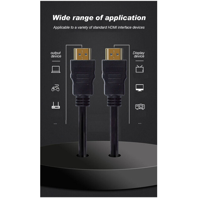 HDMI kabel - 1 Meter -  Geschikt voor Playstation 5, TV en Xbox Series X - Ultra HDTV - 4K - Zwart