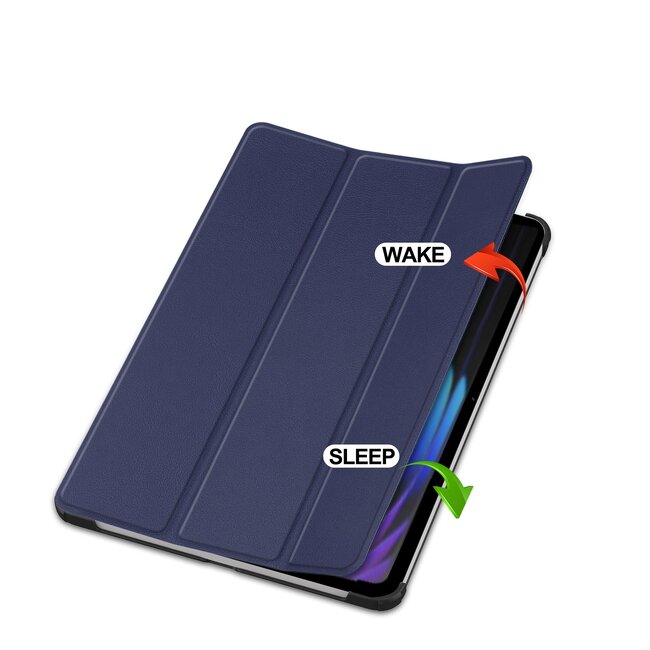 Case2go - Tablet hoes geschikt voor Xiaomi Pad 7/7 Pro (2024) - Tri-fold hoes met Auto/Wake Functie - 11.2 inch - Donker Blauw