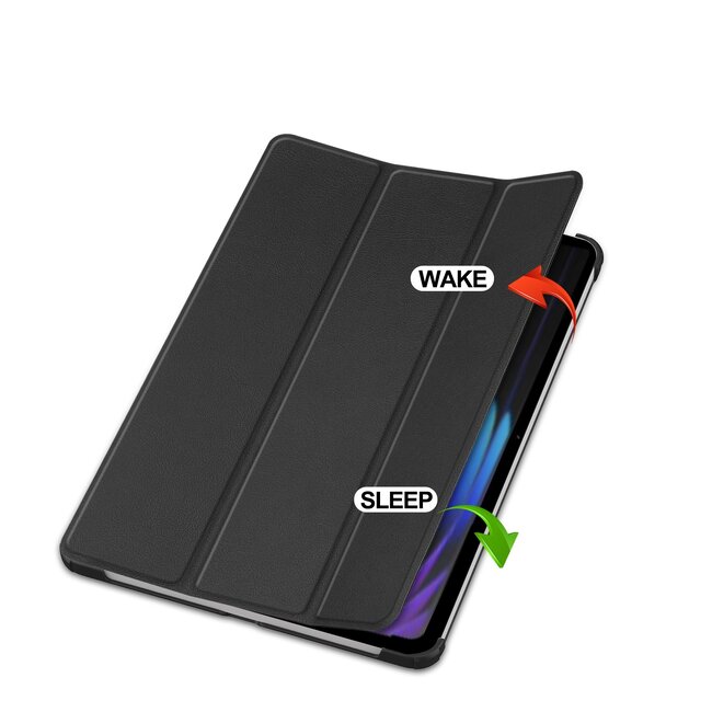 Case2go - Tablet hoes geschikt voor Xiaomi Pad 7/7 Pro (2024) - Tri-fold hoes met Auto/Wake Functie - 11.2 inch - Zwart