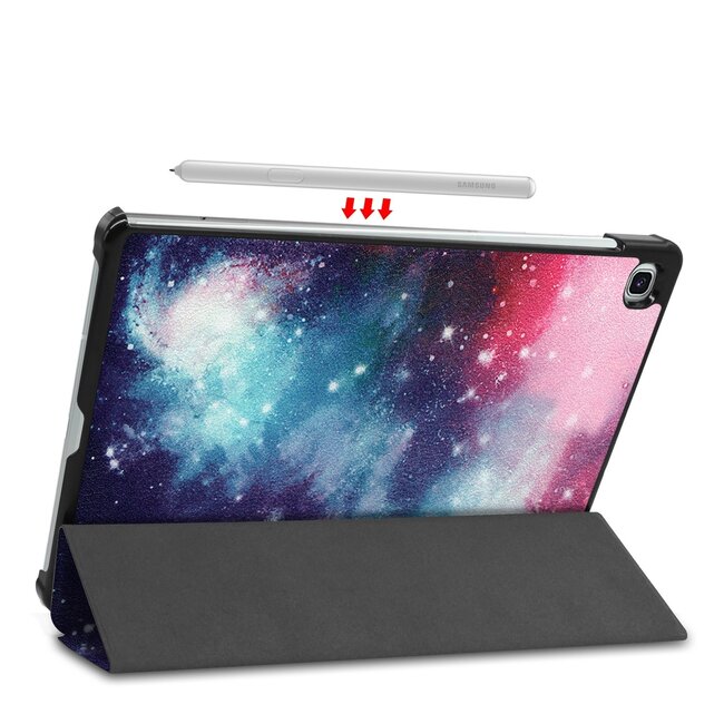 Tablet hoes geschikt voor Samsung Galaxy Tab S6 Lite (2024) / Samsung Galaxy Tab S6 Lite (2020/2022) - Tri-Fold Book Case - Galaxy