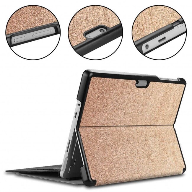 Case2go - Tablet hoes geschikt voor Microsoft Surface Go / Go 2 / Go 3 / Go 4 - Tri-Fold Book Case - Rosegoud