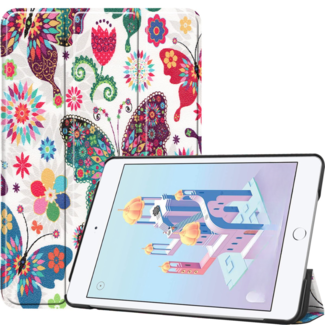 Case2go Case2go - Tablet Hoes geschikt voor de Apple iPad Mini (2019) - Tri-Fold Book Case - Vlinders