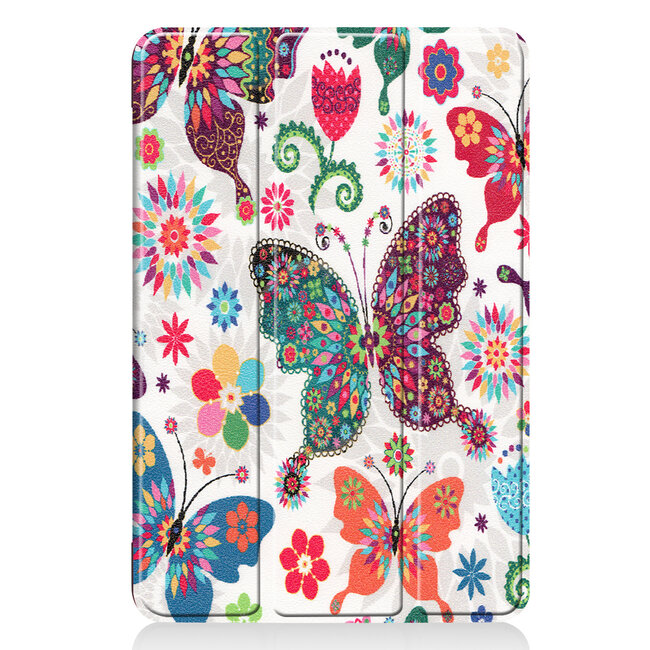 Case2go - Tablet Hoes geschikt voor de Apple iPad Mini (2019) - Tri-Fold Book Case - Vlinders