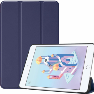 Case2go Case2go - Tablet Hoes geschikt voor de Apple iPad Mini (2019) - Tri-Fold Book Case - Donker Blauw