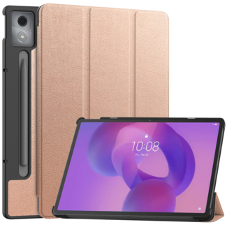 Case2go Case2go - Tablet hoes geschikt voor Lenovo Idea Tab Pro - 12.7 Inch - Tri-Fold Book Case - Auto/Wake functie - Rosé Goud