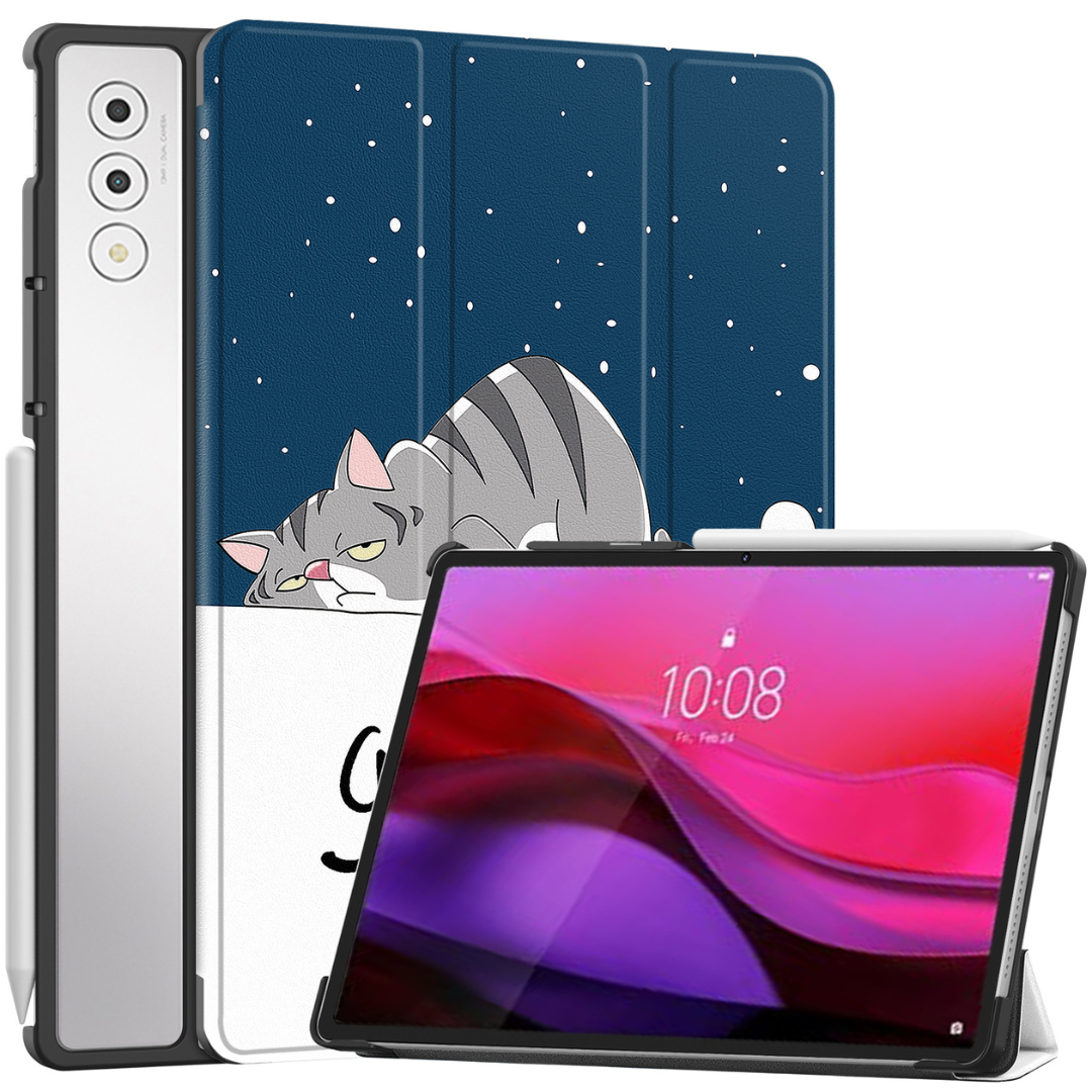 Case2go - Tablet hoes geschikt voor Lenovo Yoga Tab Plus (2025) - 12.7 Inch - Tri-Fold Book Case - Auto/Wake functie - Good Night afbeelding