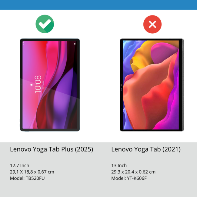 Case2go - Tablet hoes geschikt voor Lenovo Yoga Tab Plus (2025) - 12.7 Inch - Tri-Fold Book Case - Auto/Wake functie - Don't Touch Me