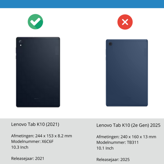 Tablet hoes geschikt voor Lenovo Tab K10 (10.3 Inch) - Tri-Fold Book Case - Licht Blauw