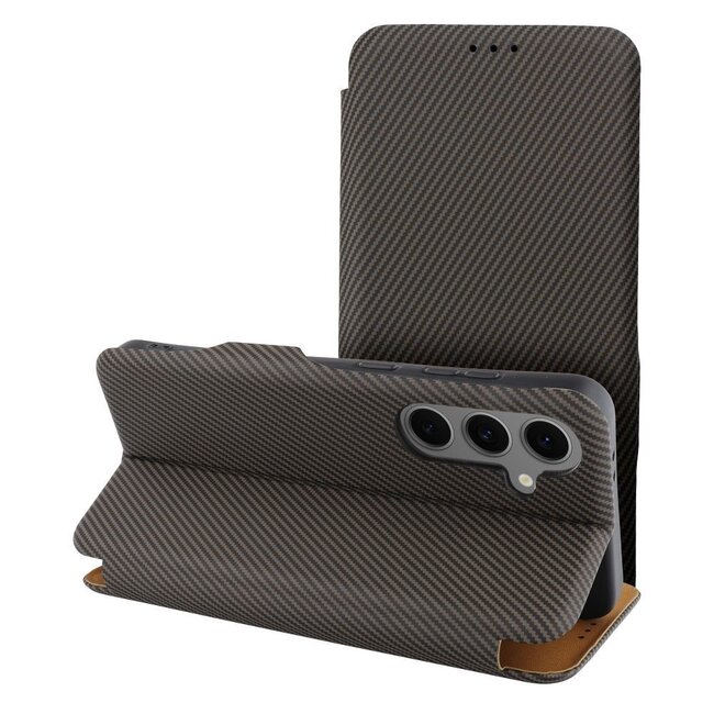 Case2go - Hoesje geschikt voor Samsung Galaxy S25 - Magnetische Book Case - Bruin