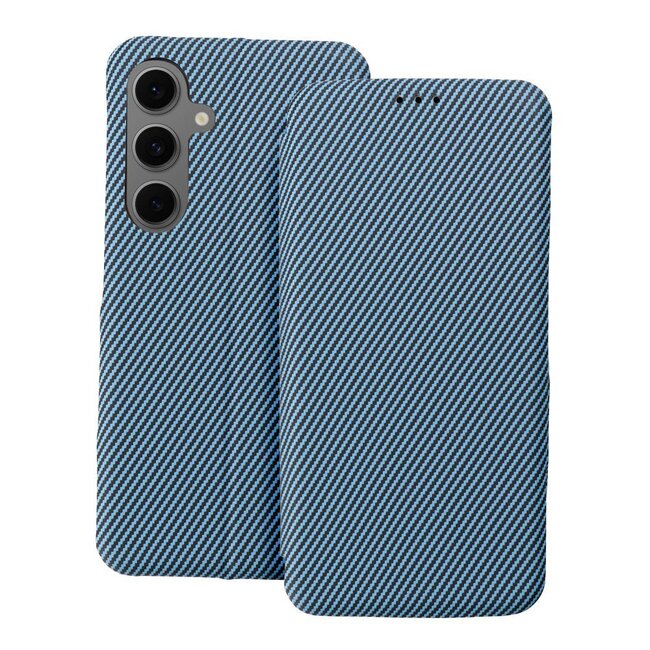 Case2go - Hoesje geschikt voor Samsung Galaxy S25 - Magnetische Book Case - Blauw