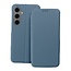 Case2go - Hoesje geschikt voor Samsung Galaxy S25 - Magnetische Book Case - Blauw