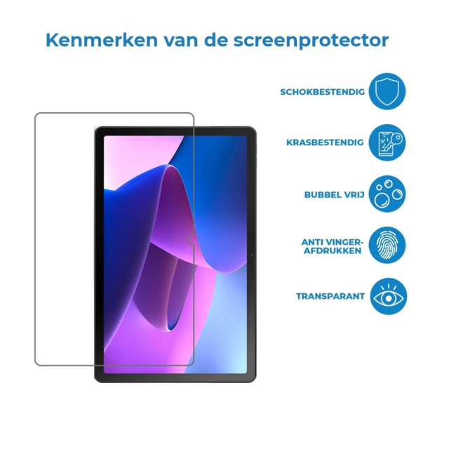 Case2go - Tablet Screenprotector geschikt voor Lenovo Tab 10.1 (2025) - Tempered Glass - Case Friendly - Transparant