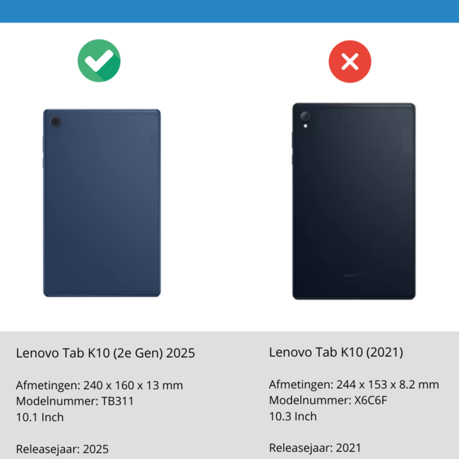 Case2go - Tablet Screenprotector geschikt voor Lenovo Tab 10.1 (2025) - Tempered Glass - Case Friendly - Transparant