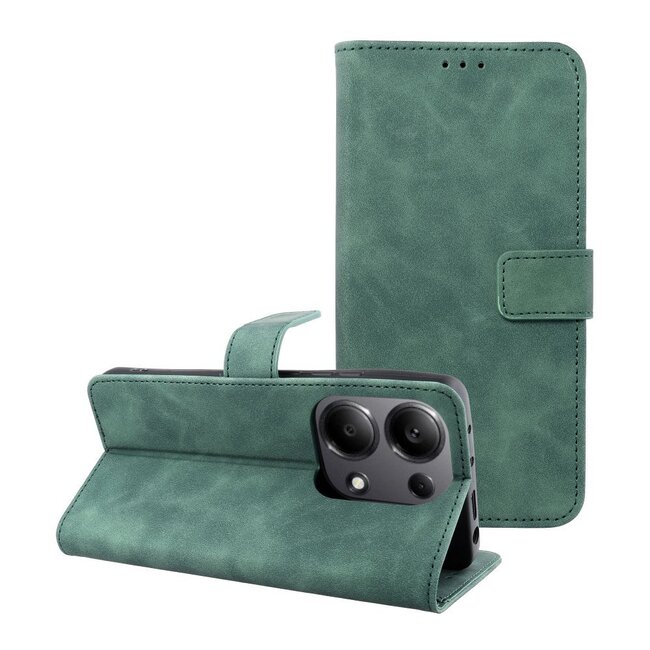 Case2go - Telefoonhoesje geschikt voor Xiaomi Redmi Note 14 5G - Wallet Book Case - Met Magnetische Sluiting - Groen