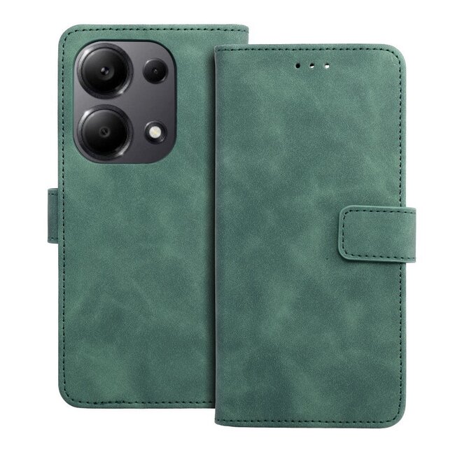 Case2go - Telefoonhoesje geschikt voor Xiaomi Redmi Note 14 5G - Wallet Book Case - Met Magnetische Sluiting - Groen