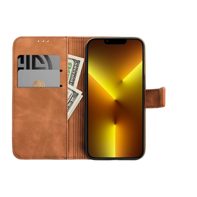 Case2go - Telefoonhoesje geschikt voor Xiaomi Redmi Note 14 Pro 5G/Pro Plus 5G - Wallet Book Case - Met Magnetische Sluiting - Bruin