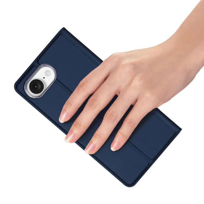 Dux Ducis - Telefoon Hoesje geschikt voor Apple iPhone 16E - Skin Pro - Book Case - Donkerblauw