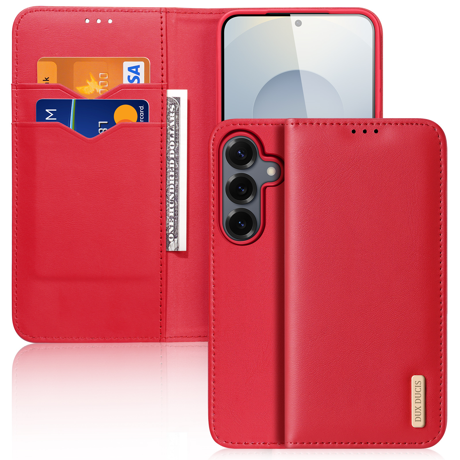 Dux Ducis - Telefoonhoesje geschikt voor Samsung Galaxy S25 Edge - Hivo Series Case - Rood afbeelding