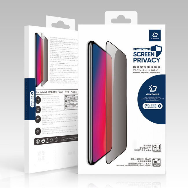 Dux Ducis - Privacy Screenprotector - Geschikt voor Samsung Galaxy S25 Edge - Tempered Glass - Zwart