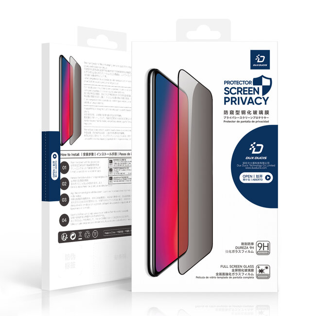 Dux Ducis - Privacy Screenprotector - Geschikt voor Apple iPhone 16E - Tempered Glass - Zwart