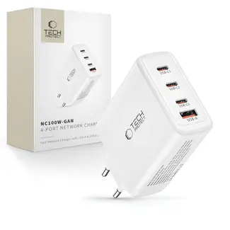 Tech-Protect Tech-Protect - Universele adapter - Snellader - Adapter USB - 4 Poorten - 3x USB-C 1x USB-A - 100W - Wit
