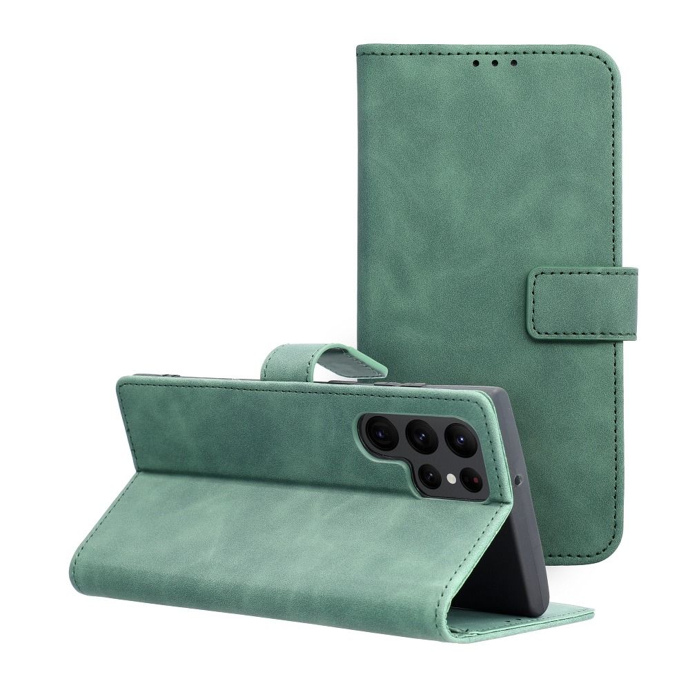 Case2go - Telefoonhoesje geschikt voor Samsung Galaxy S25 Ultra - Wallet Book Case - Met Magnetische Sluiting - Groen afbeelding
