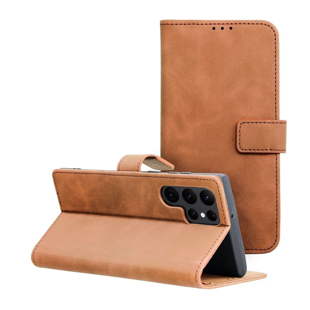 Case2go - Telefoonhoesje geschikt voor Samsung Galaxy S25 Ultra - Wallet Book Case - Met Magnetische Sluiting - Bruin afbeelding