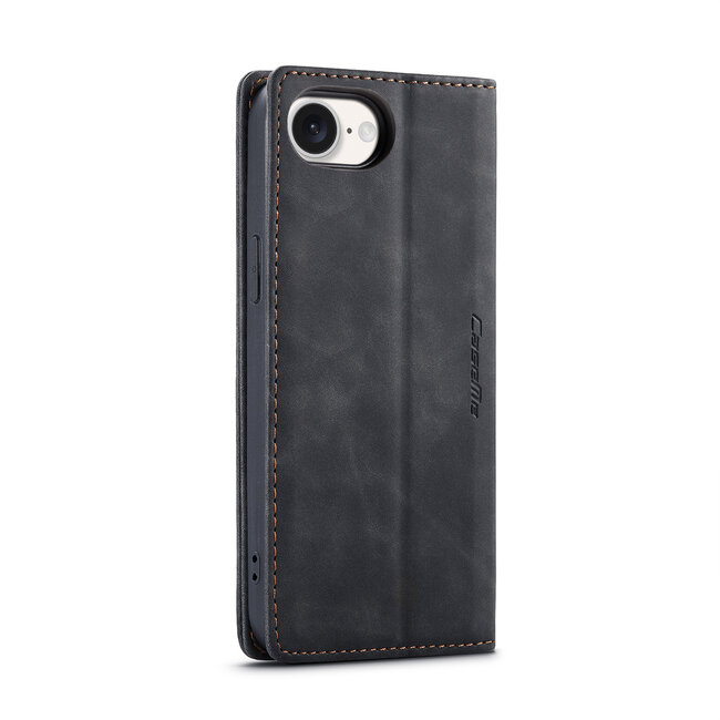Caseme - Telefoonhoesje geschikt voor Apple iPhone 16E - Wallet Book Case - Met Magnetische Sluiting - Zwart