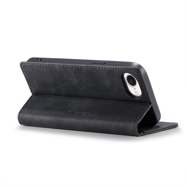Caseme - Telefoonhoesje geschikt voor Apple iPhone 16E - Wallet Book Case - Met Magnetische Sluiting - Zwart