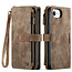 CaseMe - Hoesje geschikt voor Apple iPhone 16E - Vintage Wallet Book Case Ritssluiting - Met Magneetsluiting - Bruin