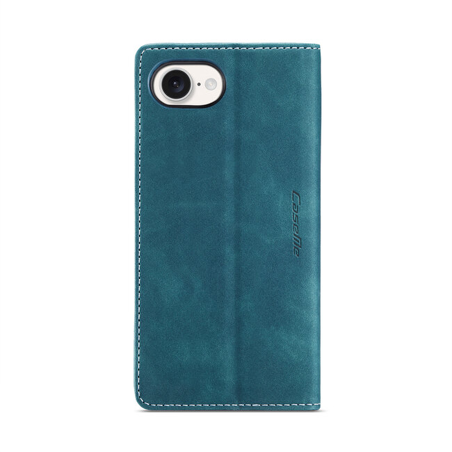 Caseme - Telefoonhoesje geschikt voor Apple iPhone 16E - Wallet Book Case - Met Magnetische Sluiting - Blauw