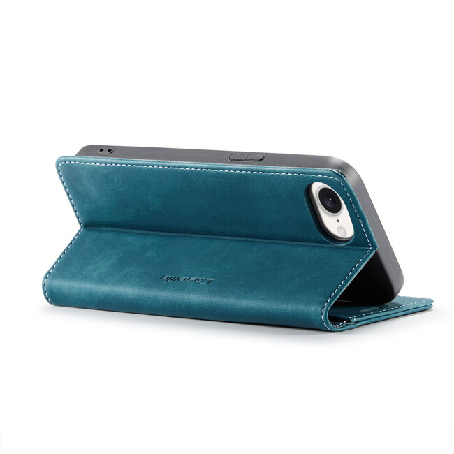 Caseme - Telefoonhoesje geschikt voor Apple iPhone 16E - Wallet Book Case - Met Magnetische Sluiting - Blauw