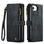 CaseMe - Hoesje geschikt voor Apple iPhone 16E - Vintage Wallet Book Case Ritssluiting - Met Magneetsluiting - Zwart