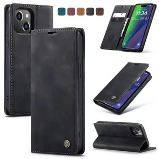CaseMe CaseMe - Telefoonhoesje geschikt voor Apple iPhone 15 - Wallet Book Case - Met Magnetische Sluiting - Zwart