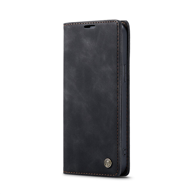 CaseMe - Telefoonhoesje geschikt voor Apple iPhone 15 - Wallet Book Case - Met Magnetische Sluiting - Zwart