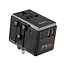 Dudao - Reislader - Adapter universeel - Reis adapter 35W EU/UK/AUS/US/JP - Universele wereldstekker - 3 x USB-C en 2 x USB-A - Zwart