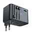 Acefast - Reislader - Adapter universeel - Reis adapter 75W EU, UK, US, AUS - Universele wereldstekker - 3 x USB-C en 2 x USB-A - Zwart