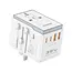 Dudao - Reislader - Adapter universeel - Reis adapter 35W EU/UK/AUS/US/JP - Universele wereldstekker - 3 x USB-C en 2 x USB-A - Wit