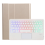 Case2go Case2go - Bluetooth Toetsenbord hoes geschikt voor Apple iPad 10.9 (2022) / Apple iPad 11 (2025) - QWERTY Toetsenbord met verlichting - Touchpad - Goud