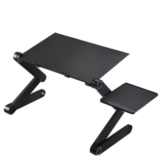 Case2go Laptoptafel geschikt tot 17,3 Inch - Bedtafel verstelbaar in hoogte - Laptop Standaard ideaal voor ergonomisch werken - laptopstandaard met muisplateau - Zwart