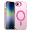 Case2go - Telefoonhoesje geschikt voor Apple iPhone 16E - Transparante backcover - Geschikt voor Magsafe - TPU - Anti-Drop - Roze
