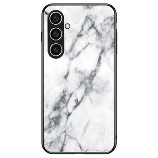 Case2go Case2go - Telefoonhoesje geschikt voor Samsung Galaxy A56 - Marmerpatroon hoes - Luxe bescherming voor je Telefoon - TPU - Wit