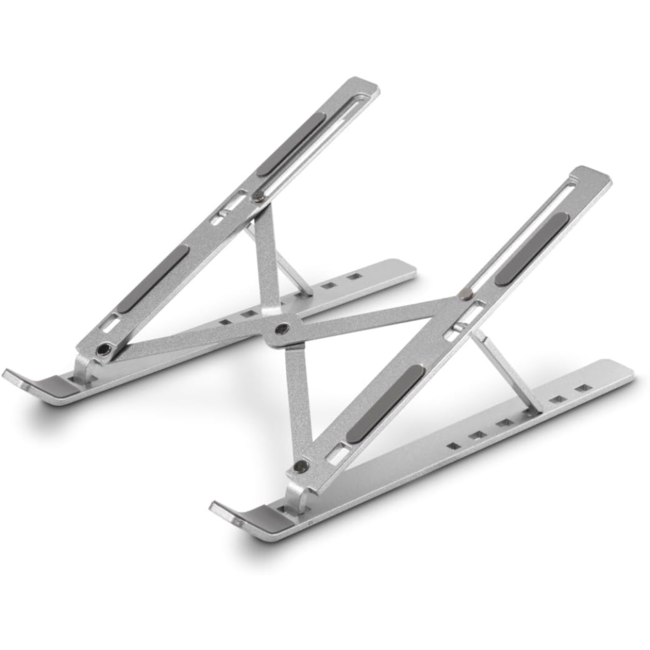 Case2go - Laptop Standaard - Opvouwbare Laptop Standaard Verstelbaar - Laptop standaard opvouwbaar - Laptopstandaard - Laptop steun - Ergonomisch - 11 tot 17 inch - Zilver