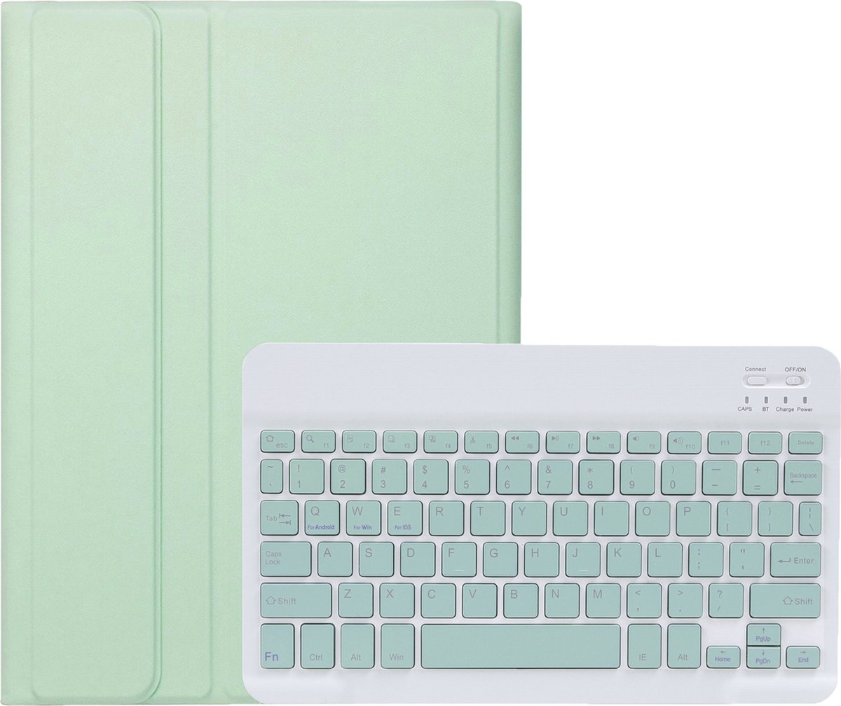 Case2go - Bluetooth Toetsenbord hoes geschikt voor Apple iPad Air (2024) / Apple iPad Air (2025) - 11 Inch - QWERTY - Auto Wake/Sleep functie - Met Pencil Houder - Mint Groen afbeelding