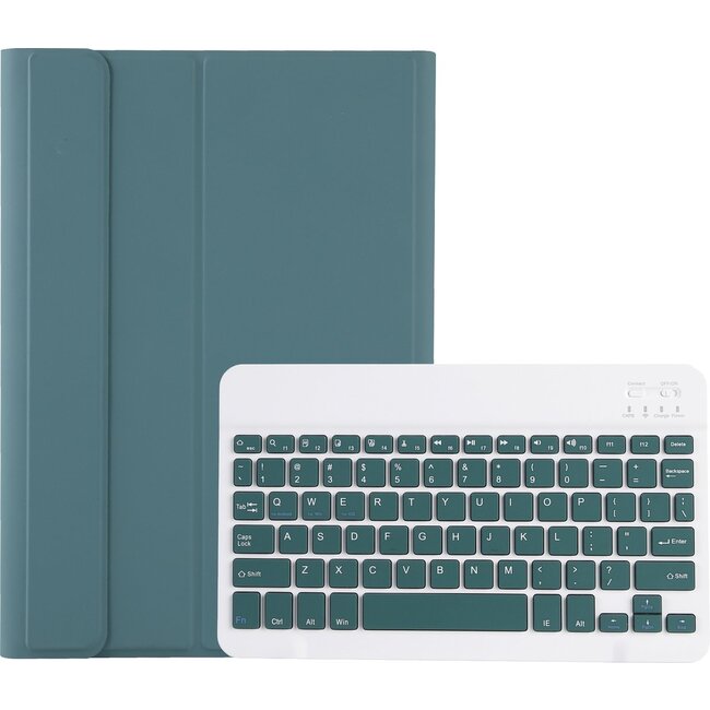 Case2go - Bluetooth Toetsenbord hoes geschikt voor Apple iPad Air (2024) / Apple iPad Air (2025) - 11 Inch - QWERTY - Auto Wake/Sleep functie - Met Pencil Houder - Donker Groen