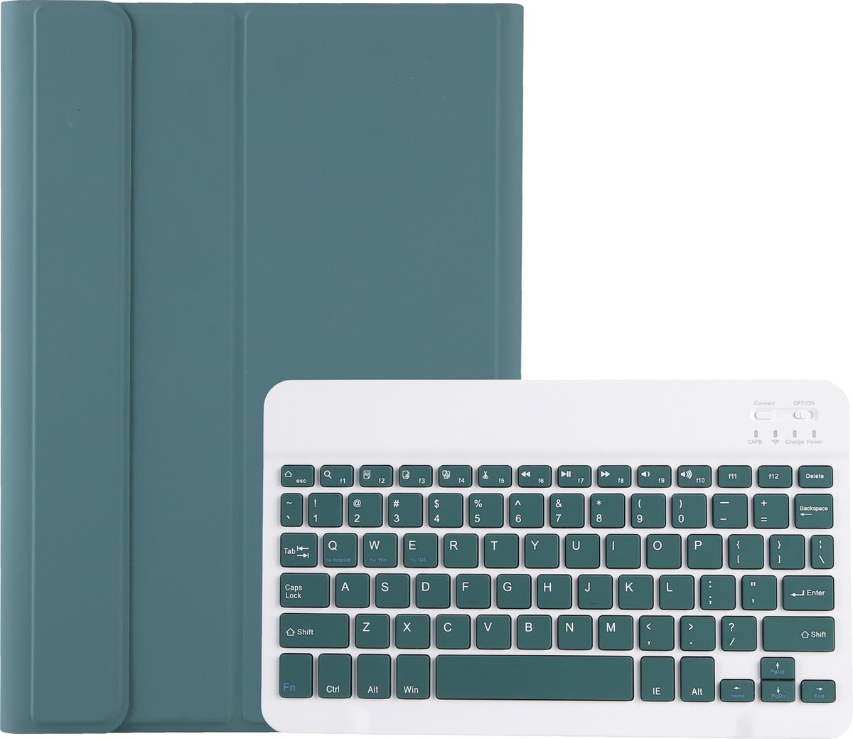 Case2go - Bluetooth Toetsenbord hoes geschikt voor Apple iPad Air (2024) / Apple iPad Air (2025) - 11 Inch - QWERTY - Auto Wake/Sleep functie - Met Pencil Houder - Donker Groen afbeelding