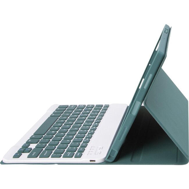 Case2go - Bluetooth Toetsenbord hoes geschikt voor Apple iPad Air (2024) / Apple iPad Air (2025) - 11 Inch - QWERTY - Auto Wake/Sleep functie - Met Pencil Houder - Donker Groen