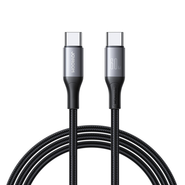 Joyroom - Flash Series - 60W - Type C naar Type C kabel - Nylon - 1 Meter - Zwart
